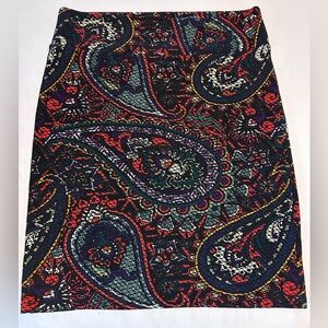 LuLaRoe Cassie pencil skirt dark paisley print pull-on skirt Size XL